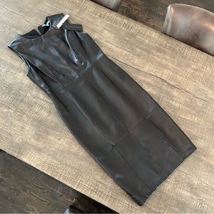 NWT Antonio Melani black leather dress size 8